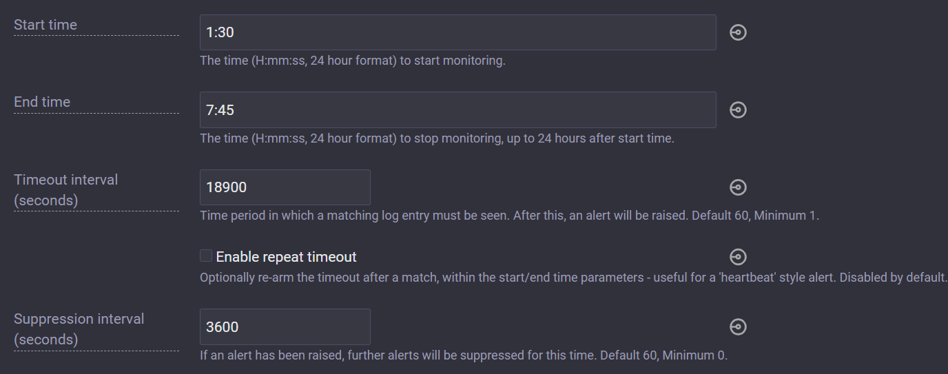 Translating the spreadsheet to Event Timeout instance settings